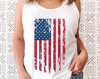 Distressed America Flag Tank Top, 4th of July Tank Top, Independence Day Shirt, Labor Day Shirt, Patriotic Tank Top, USA Tank Top, Flag Tank