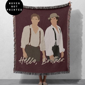 The Salvatore Brothers Blanket, Hello Brother Woven Blanket, TVD Quote Blanket, TVD Blanket, Vampire Blanket, Damon and Stefan Blanket