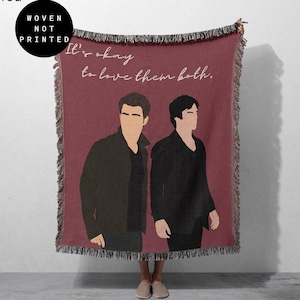 The Salvatore Brothers Blanket, TVD Brothers Woven Blanket, TVD Quote Blanket, TVD Blanket, Vampire Blanket, Damon and Stefan Blanket