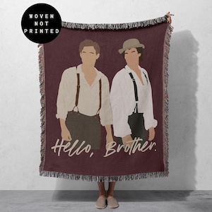 The Salvatore Brothers Blanket, Hello Brother Woven Blanket, TVD Quote Blanket, TVD Blanket, Vampire Blanket, Damon and Stefan Blanket