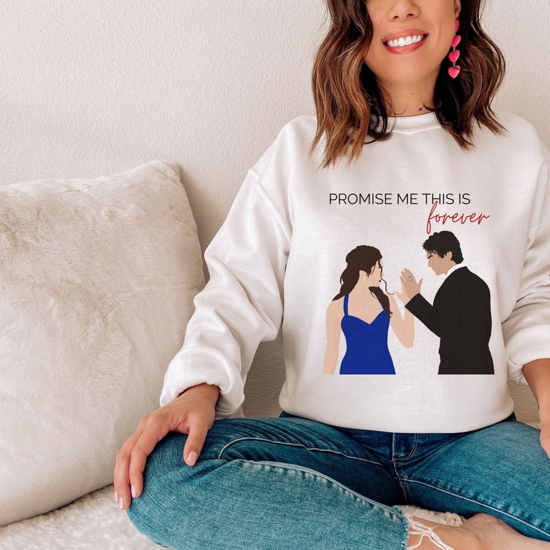 TVD Damon and Elena Sweater, Promise me this is forever, TVD Quote Sweatshirt, TVD Sweater, The Vampire Diaries, Damon Salvatore, Delena Weiß