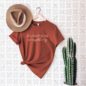 Camisa de calabaza todo, camisa de calabaza, camisa de calabaza linda, camisa de otoño linda, camisa de otoño simple, camisa de otoño suave y acogedora rust