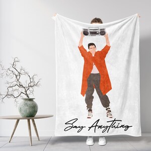 Say anything inspired Blanket, Lloyd Dobler, 80s Teen Movie, 80s Lover Shirt, In your eyes, 80s movie blanket, Say Anything blanket