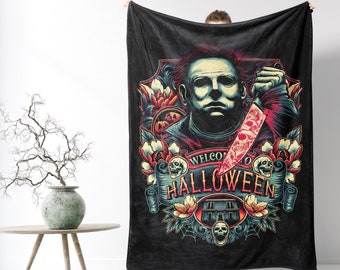 Halloween Michael Myers Blanket, Halloween Throw Blanket, Scary Halloween, Haddonfield, Welcome to Halloween, Halloween Night Massacre