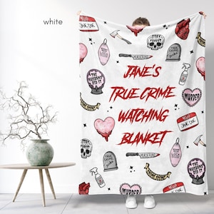Personalized True Crime Blanket, True Crime Obsessed, True Crime Watching Blanket, Murder Show Blanket, True Crime Junkie Crime Show Blanket