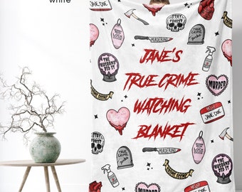 Personalized True Crime Blanket, True Crime Obsessed, True Crime Watching Blanket, Murder Show Blanket, True Crime Junkie Crime Show Blanket