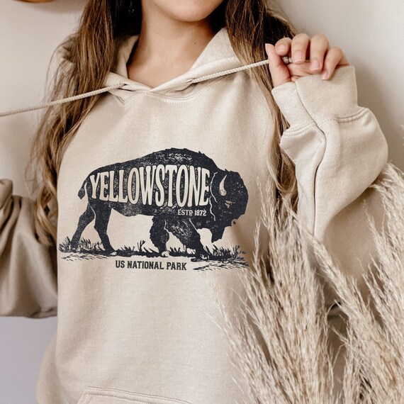 Yellowstone Hoodie Vintage Style National Park Hoodie - Etsy