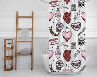 True Crime Shower Curtain, True Crime Obsessed, True Crime Home Decor, Murder Show Gift, True Crime Junkie, Crime Show Shower Curtain