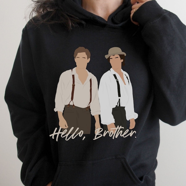 The Salvatore Brothers Hoodie, Hello Brother, TVD Quote Hoodie, TVD inspired Sweater, Vampire Hoodie, Damon and Stefan