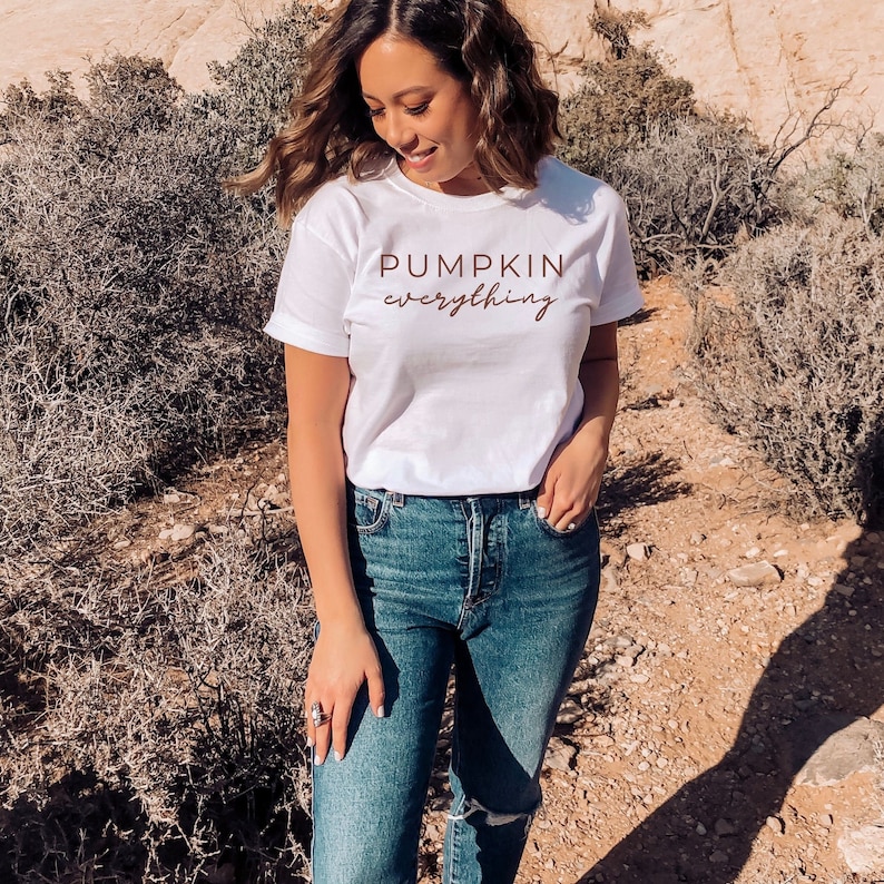 Camisa de calabaza todo, camisa de calabaza, camisa de calabaza linda, camisa de otoño linda, camisa de otoño simple, camisa de otoño suave y acogedora Blanco