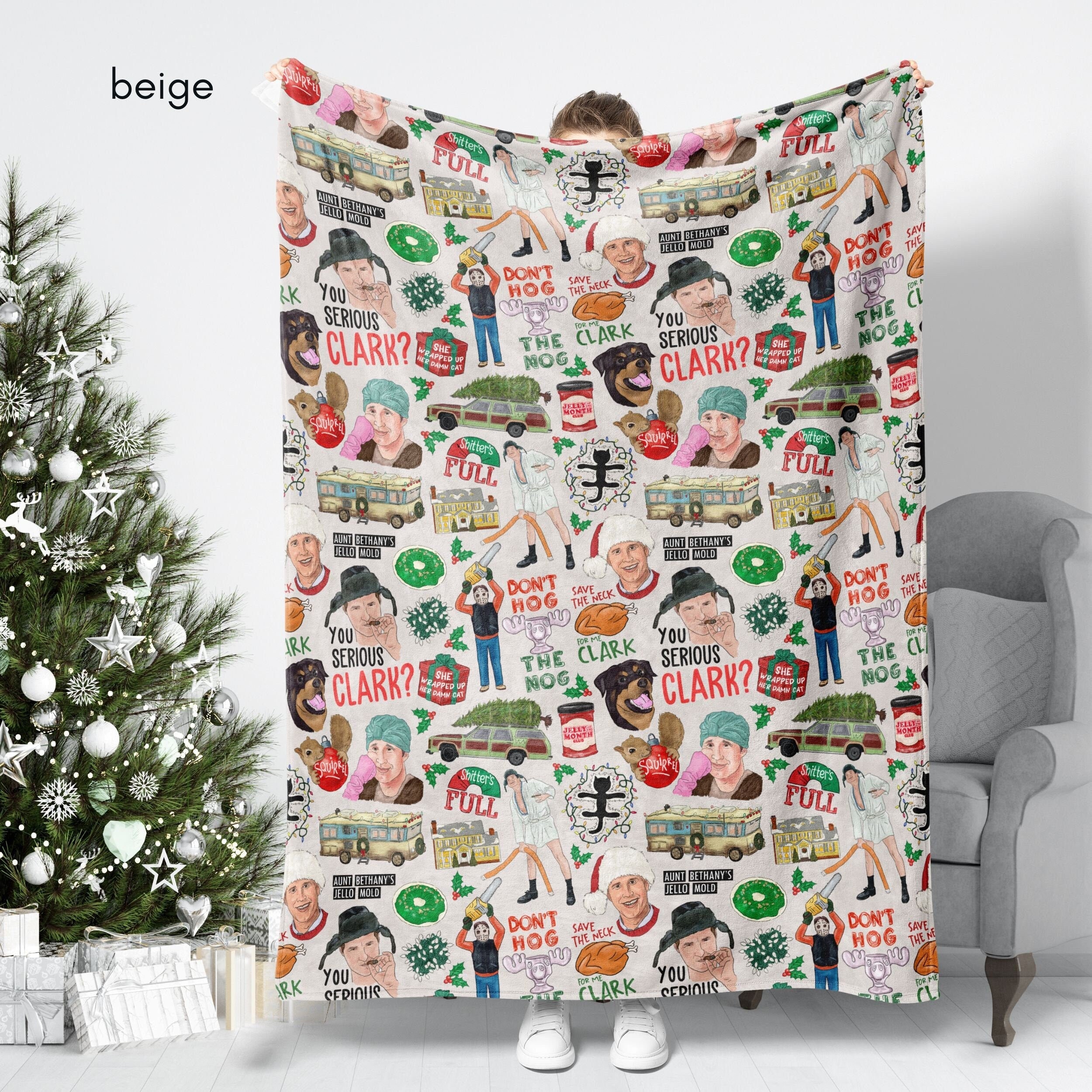 Christmas vacation throw blanket best sale