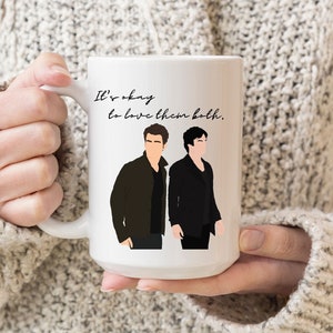 The Salvatore Brothers Camping Mug, Hello Brother, TVD Quote Mug, TVD inspired Mug, Vampire inspired, Damon and Stefan 15oz