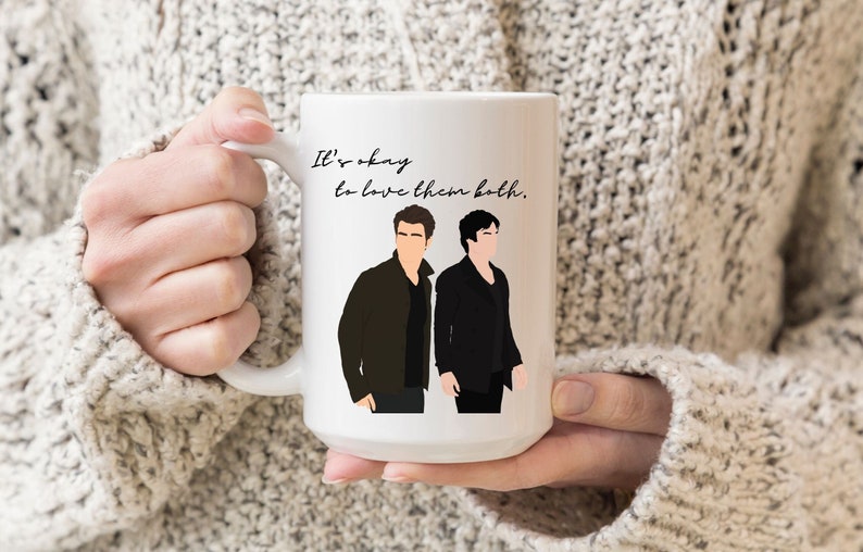 The Salvatore Brothers Camping Mug, Hello Brother, TVD Quote Mug, TVD inspired Mug, Vampire inspired, Damon and Stefan 15oz