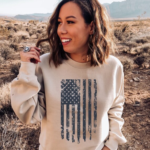 Distressed american flag shirt deals