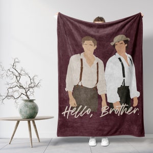 The Salvatore Brothers Blanket, Hello Brother, TVD Quote Blanket, TVD inspired Blanket, Vampire Blanket, Damon and Stefan Blanket,