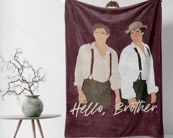 The Salvatore Brothers Blanket, Hello Brother, TVD Quote Blanket, TVD inspired Blanket, Vampire Blanket, Damon and Stefan Blanket,