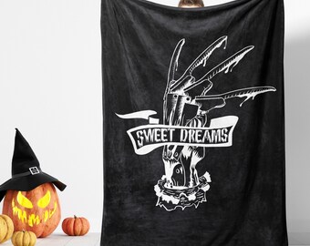 Freddy Krueger Blanket, Nightmare on Elm Street, Sweet Dreams, Horror Movies Halloween, Halloween Movie Character, Halloween Blanket,