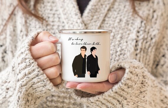 The Salvatore Brothers Camping Mug, Hello Brother, TVD Quote Mug, TVD inspired Mug, Vampire inspired, Damon and Stefan
