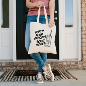 Scream Tote Bag, Woodsboro Tote Bag, Whats your favorite scary movie, Scary Movie Tote Bag, Horror Movie Shirt, 90s Horror Movie