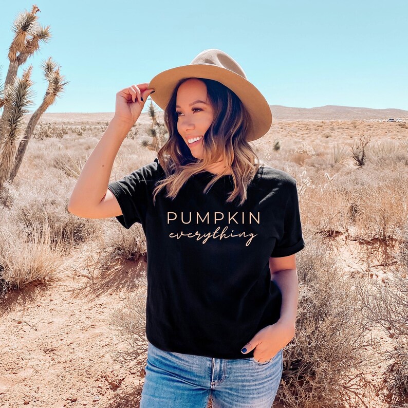 Camisa de calabaza todo, camisa de calabaza, camisa de calabaza linda, camisa de otoño linda, camisa de otoño simple, camisa de otoño suave y acogedora Negro