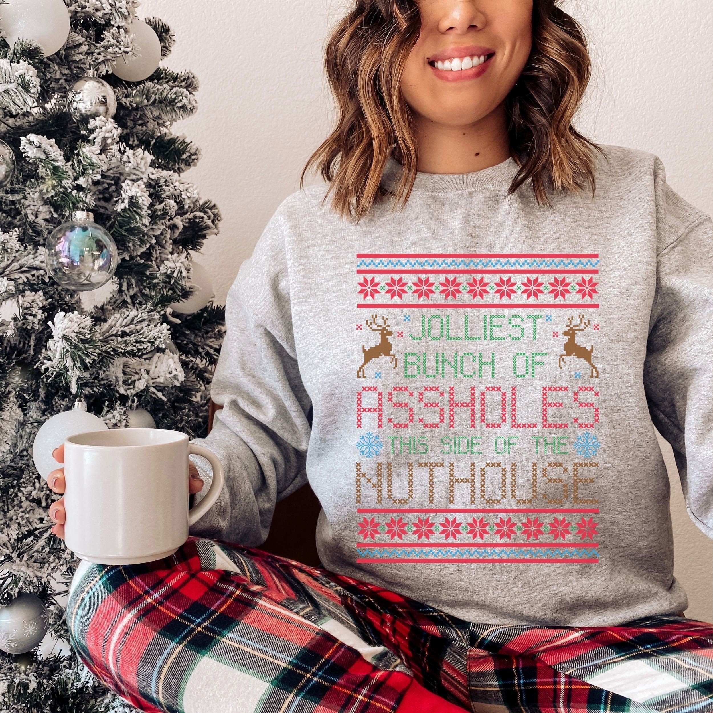 JOLLIEST BUNCH Of ASSHOLES - Ugly Christmas Sweater JOLLIEST BUNCH Of ASSHOLES - Ugly Christmas Sweater