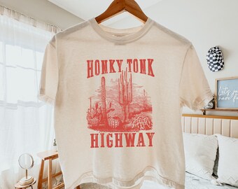 Camisa Honky Tonk, camiseta Nashville Honky Tonk, camisa de música country, camiseta Desert Highway, camisa vaquera vintage, camiseta occidental vintage camiseta sureña