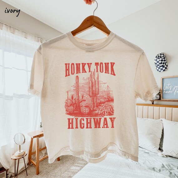 Honky Tonk Shirt, Nashville Honky Tonk Tee, Country Music Shirt, Desert Highway Tee, Vintage Cowgirl Shirt, Vintage Western Tee Southern Tee