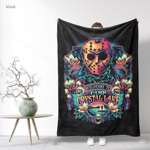 Welcome to Camp Crystal Lake Blanket, Jason Voorhees Blanket, Friday the 13th Blanket Jason Halloween, Scary Halloween Blanket, Horror Throw