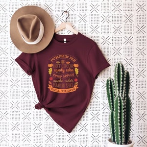 Pumpkin Pie Shirt, Cute fall Shirt, Fall Spices Shirt, Autumn Shirt, Pumpkin Spice Shirt, Fall List, Pumpkin Shirt, Cozy Fall Shirt maroon