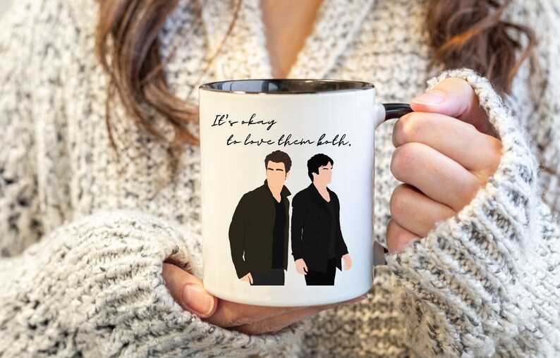 The Salvatore Brothers Camping Mug, Hello Brother, TVD Quote Mug, TVD inspired Mug, Vampire inspired, Damon and Stefan 11oz black handle