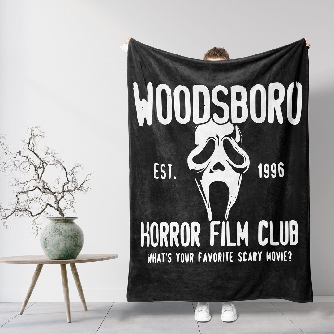 Woodsboro Throw Blanket, Scream Blanket, Woodsboro Movie Club, Scary