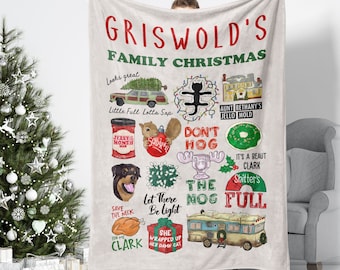 Christmas Vacation Blanket, Christmas movie Blanket, Griswold Blanket, Jolliest Bunch, Shitters full, It's a beaut Clark, National Lampoons