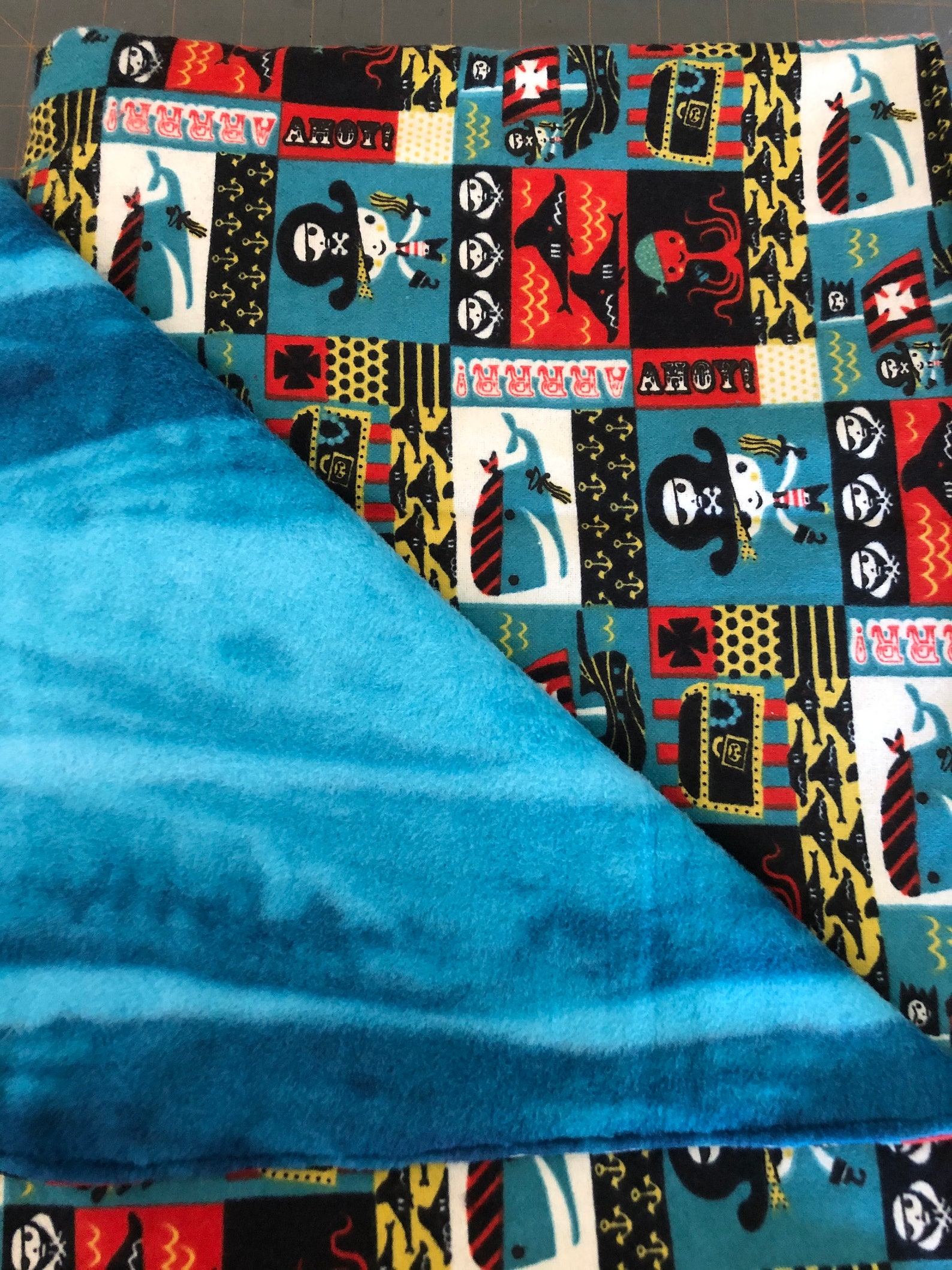 Pirate Baby Blanket/Flannel and Fleece Etsy