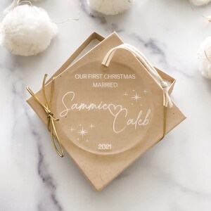 Our First Christmas Married Acrylic Ornament - Married Christmas Ornament - First Christmas Married Tree Ornament - Just Married Ornament