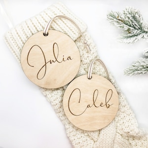 Christmas Stocking Tag - Wood Stocking Tag - Personalized Christmas Stocking Name Tag - Wood Name Tag