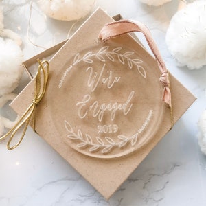 Were Engaged Acrylic Ornament - Engagement Ornament - Acrylic Engagement Ornament - First Christmas Engaged