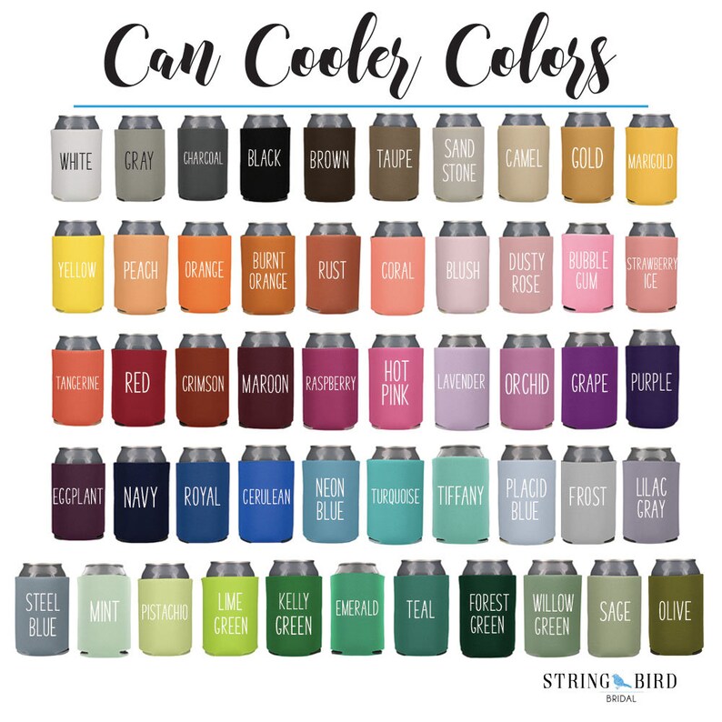 Bridesmaid Premium Foam Can Cooler Bridesmaid Can Cooler Etsy
