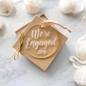 We&#39;re Engaged Ornament - We&#39;re Engaged Acrylic Ornament - Engagement Ornament - Proposal Acrylic Ornament