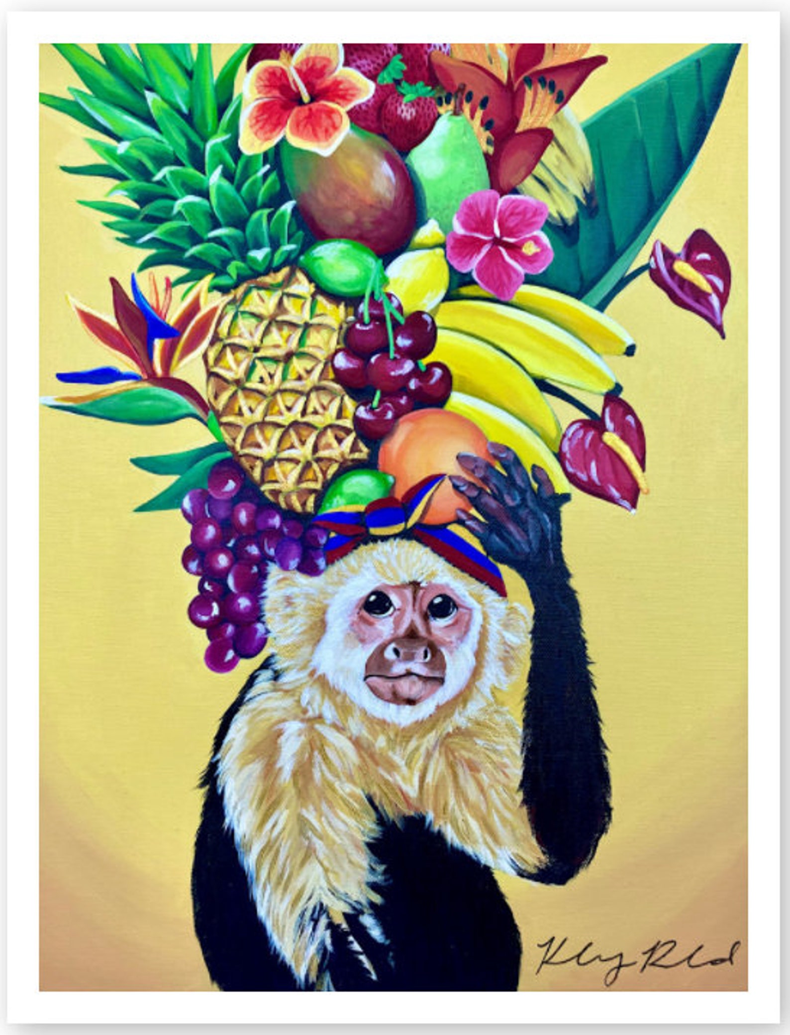 Capuchin Carmenita Art Print by Kelsey Rowland Monkey Art Etsy