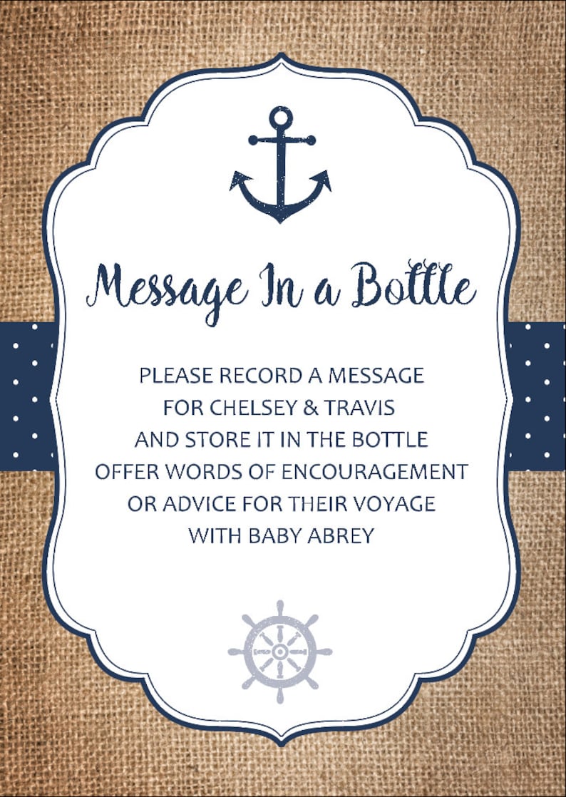 Message In A Bottle Baby Shower Card Nautical Advice Cards Etsy Message In A Bottle Baby Shower Card Nautical Advice Cards Etsy