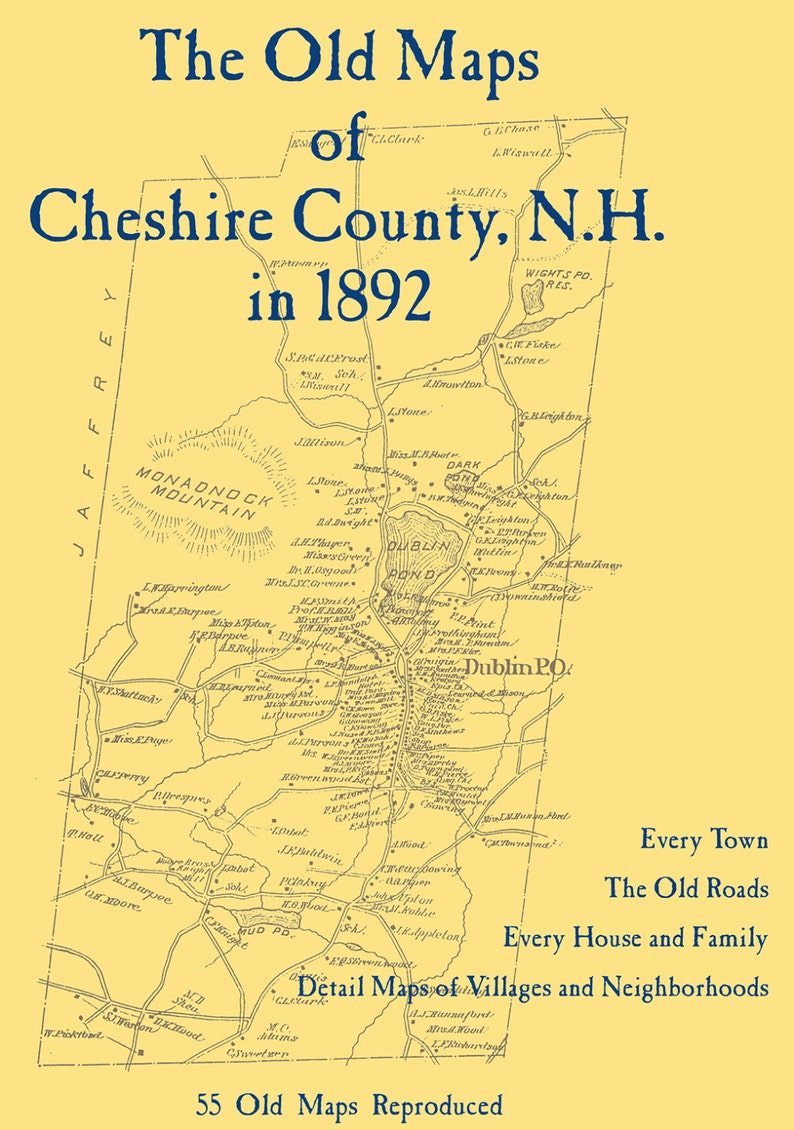 The Old Maps of Cheshire County, New Hampshire in 1892 Etsy