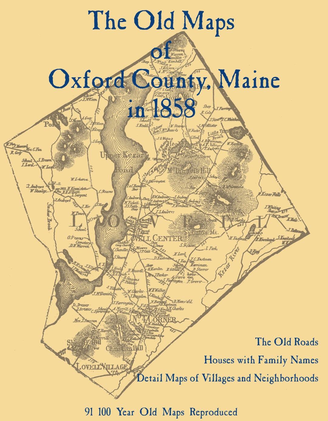The Old Maps of Oxford County, Maine in 1858 Etsy