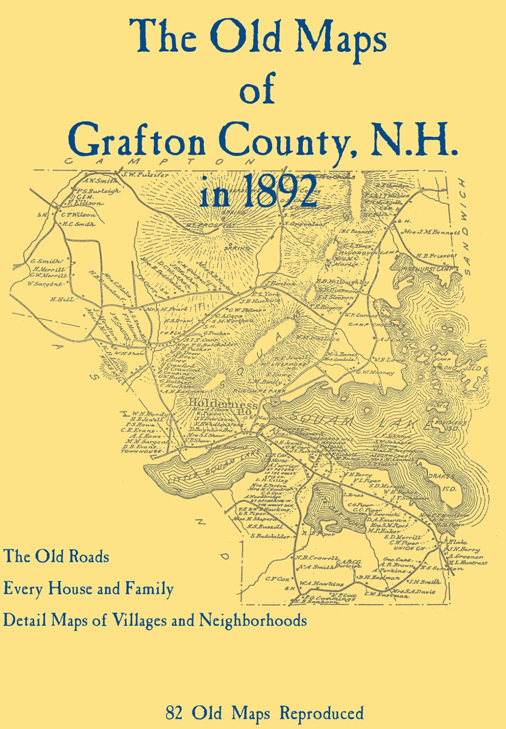 The Old Maps of Grafton County, New Hampshire in 1892 Etsy
