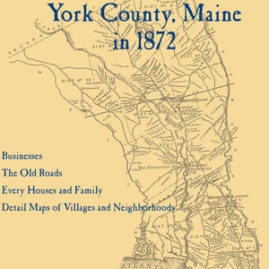 Les anciennes cartes du comté de York, Maine en 1872