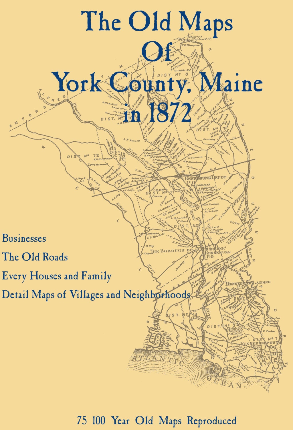 The Old Maps of York County, Maine in 1872 Etsy