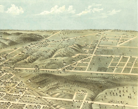 Panoramic Old City Map 1868 Lafayette Historic Birds Eye View Vintage Map Art Print Indiana Map Panoramic Old City Map 1868 Lafayette Historic Birds Eye View Vintage Map Art Print Indiana Map