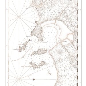 Bay of Seven Islands, Canada in 1778 - Vintage Map, Antique Map, Reproduction, Framable Map, Fine Art, wall map. St. Lawrence, navigation