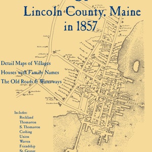 Les anciennes cartes du comté de Lincoln, Maine en 1857