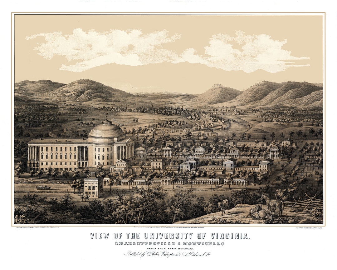 University of Virginia Charlottesville & Monticello Virginia Etsy UK