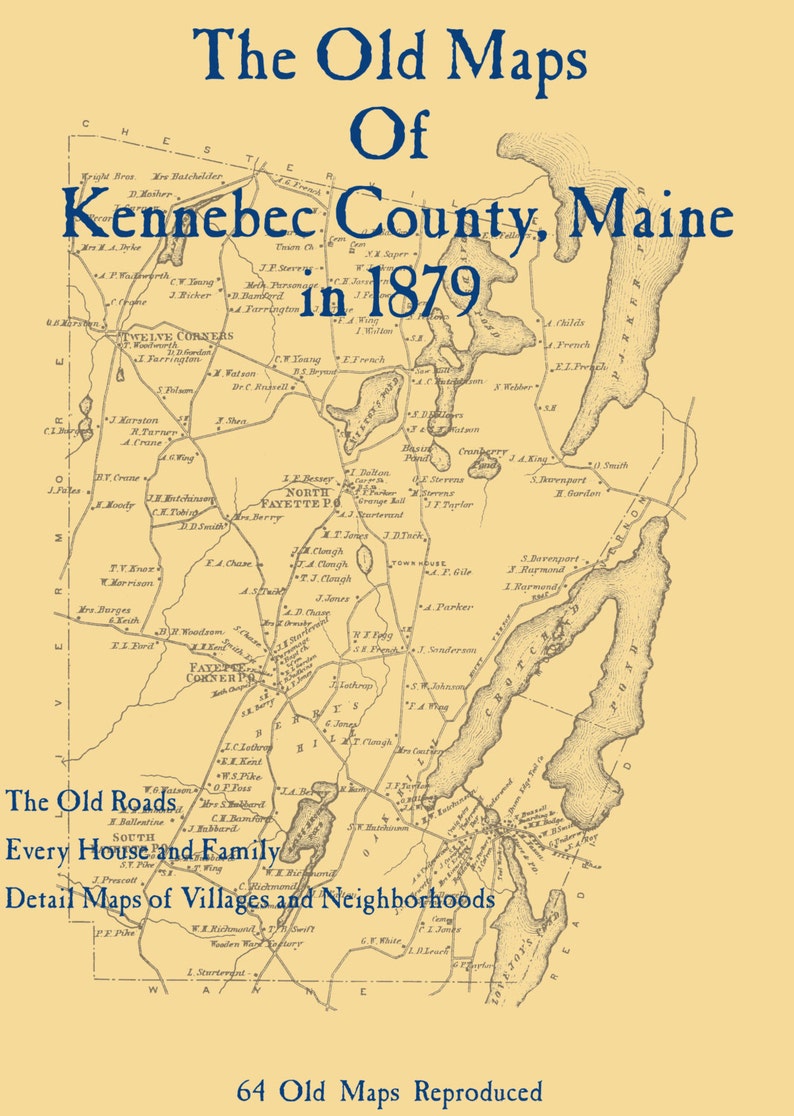 The Old Maps of Kennebec County, Maine in 1879 Etsy